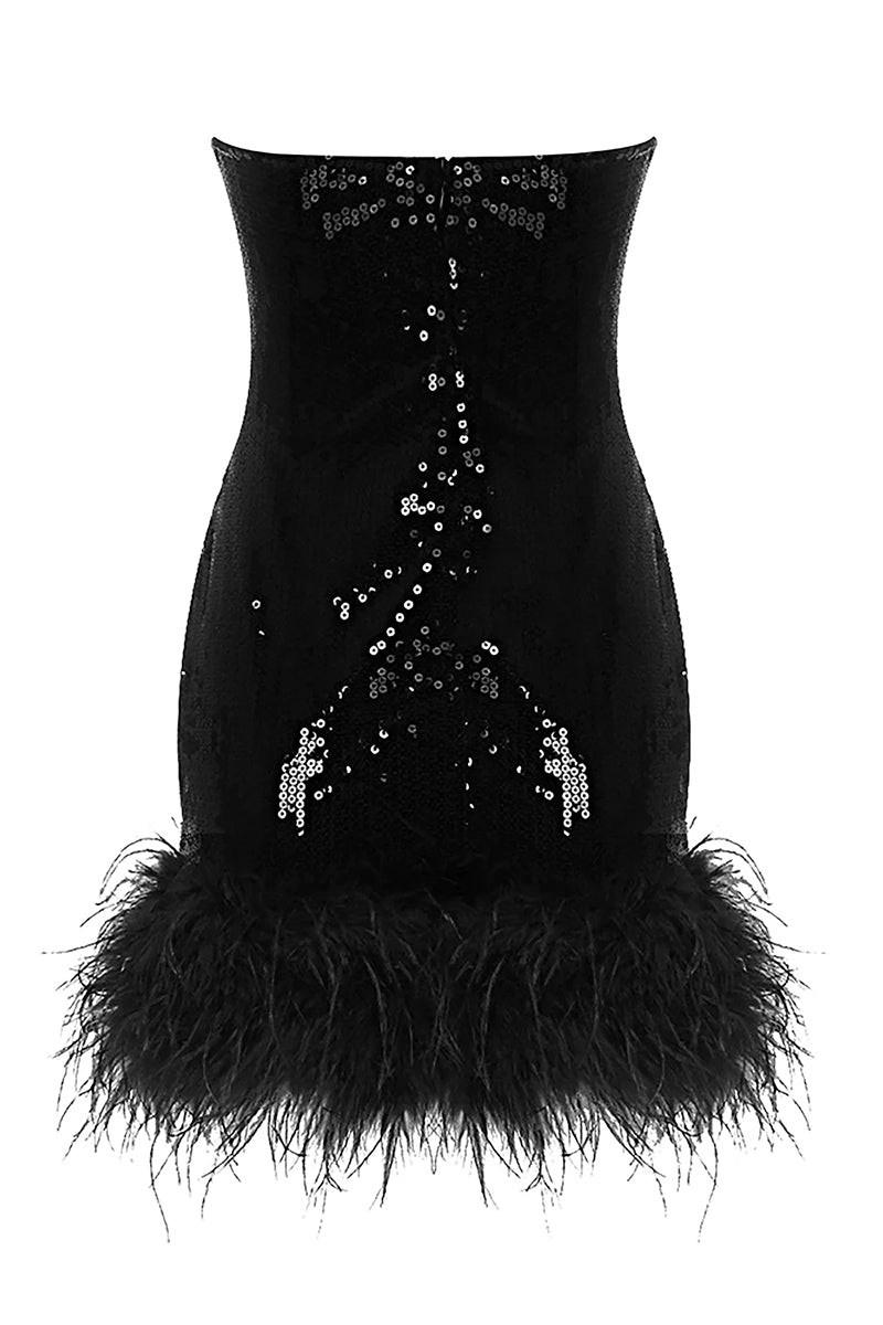 Jodi Black Sequin Bustier Mini Dress | Jewelclues