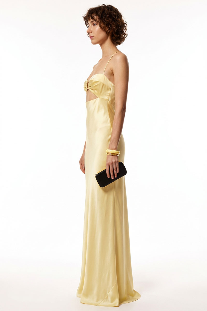 Jolie Satin Cut-Out Bias Gown | JewelClues