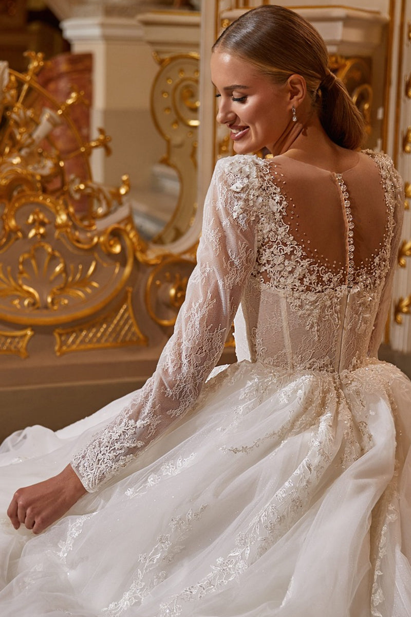 Julian Long Sleeve Wedding Dress | Jewelclues