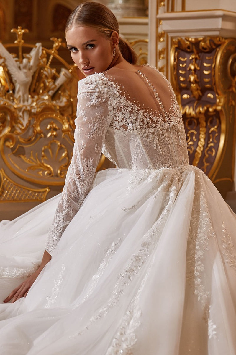 Julian Long Sleeve Wedding Dress | Jewelclues