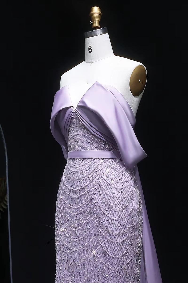 Juliette Beaded Off-Shoulder Gown | Jewelclues