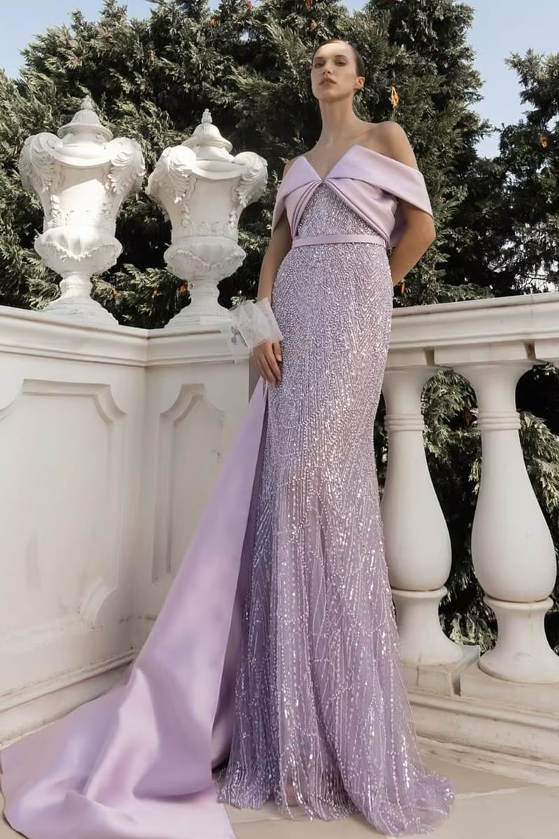 Juliette Beaded Off-Shoulder Gown | Jewelclues