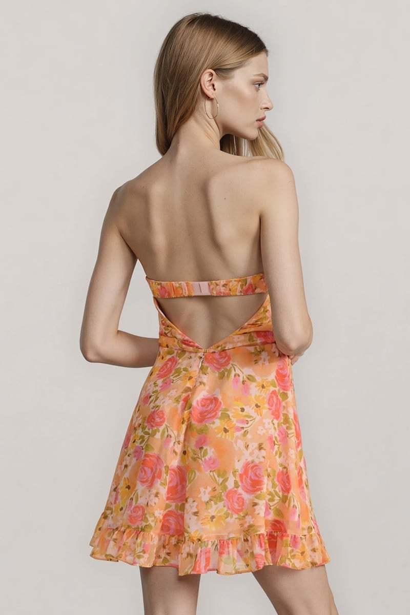 Kate Strapless Mini Dress | Jewelclues #color_orange