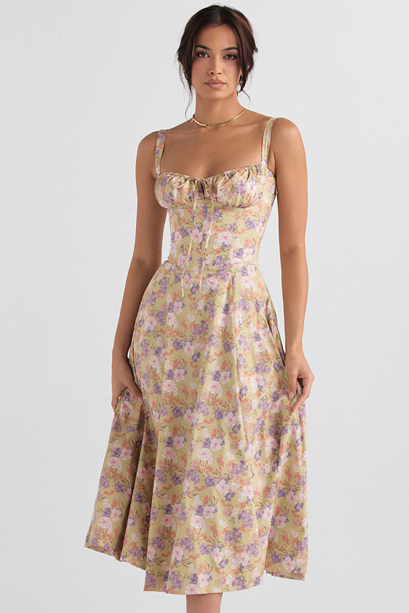 Kourtney Bustier Midi Dress | Jewelclues | #color_tan