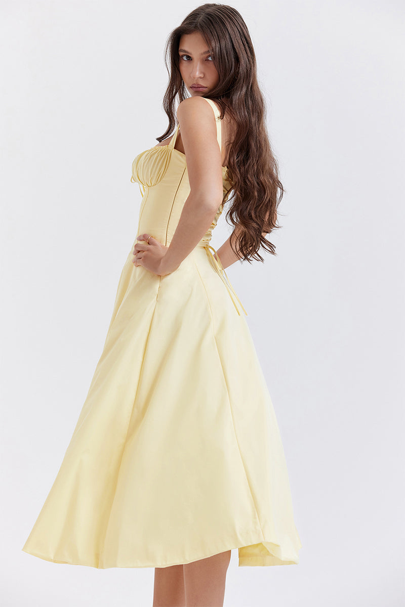 Kourtney Bustier Midi Dress | Jewelclues | #color_cream