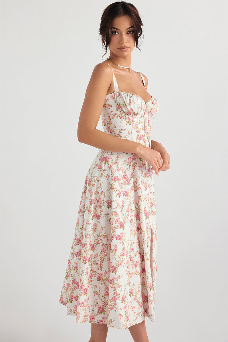 Kourtney Bustier Midi Dress | Jewelclues | #color_pink