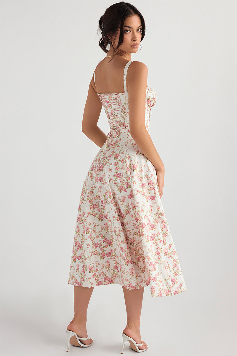 Kourtney Bustier Midi Dress | Jewelclues | #color_pink