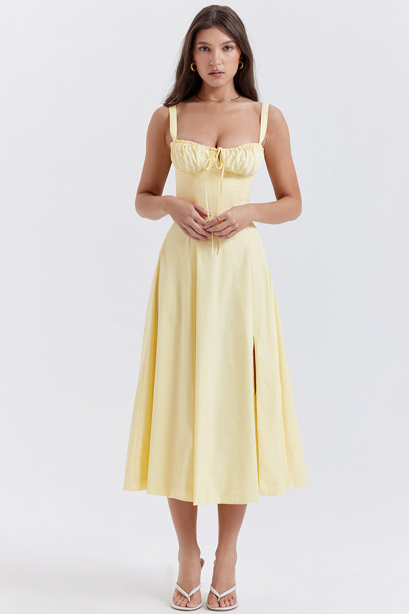 Kourtney Bustier Midi Dress | Jewelclues | #color_cream