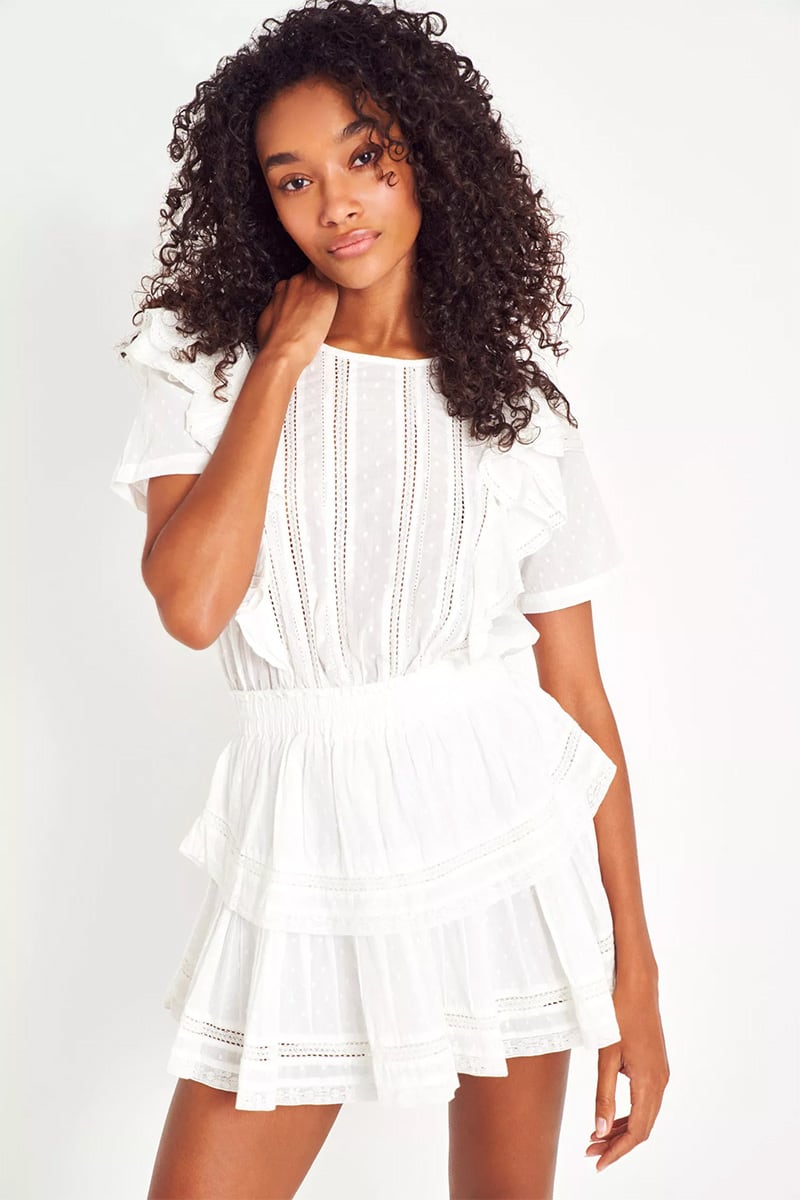 Kristyn Ruffled Mini Dress | Jewelclues #color_white