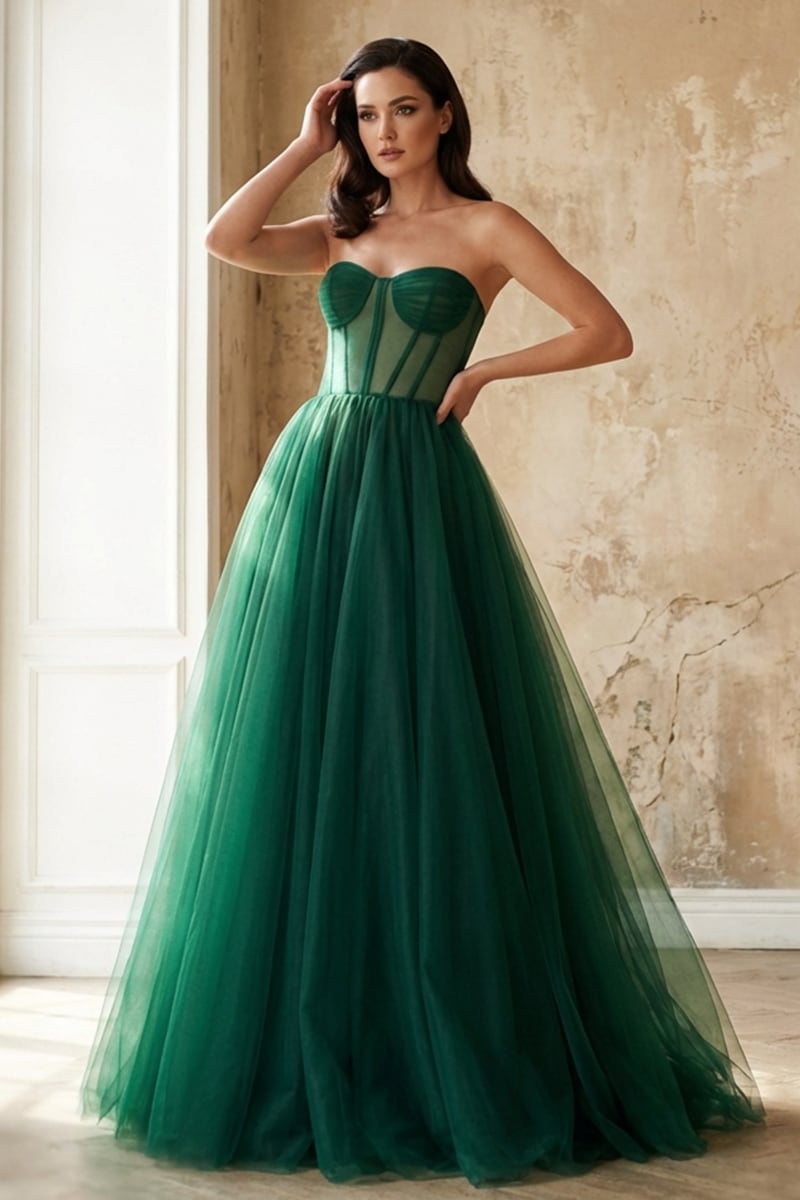 Lainey Strapless Tulle Gown | Jewelclues