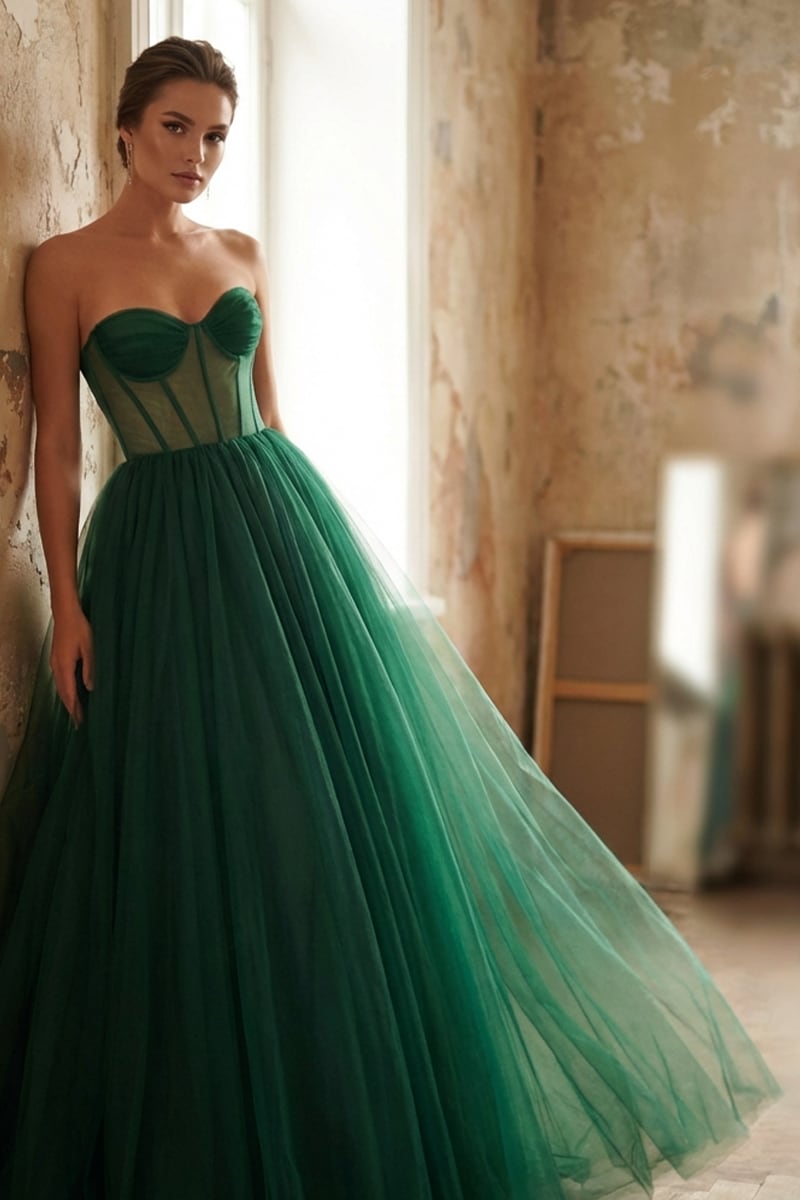 Lainey Strapless Tulle Gown | Jewelclues