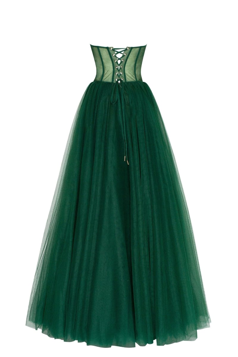 Lainey Strapless Tulle Maxi Dress | Jewelclues