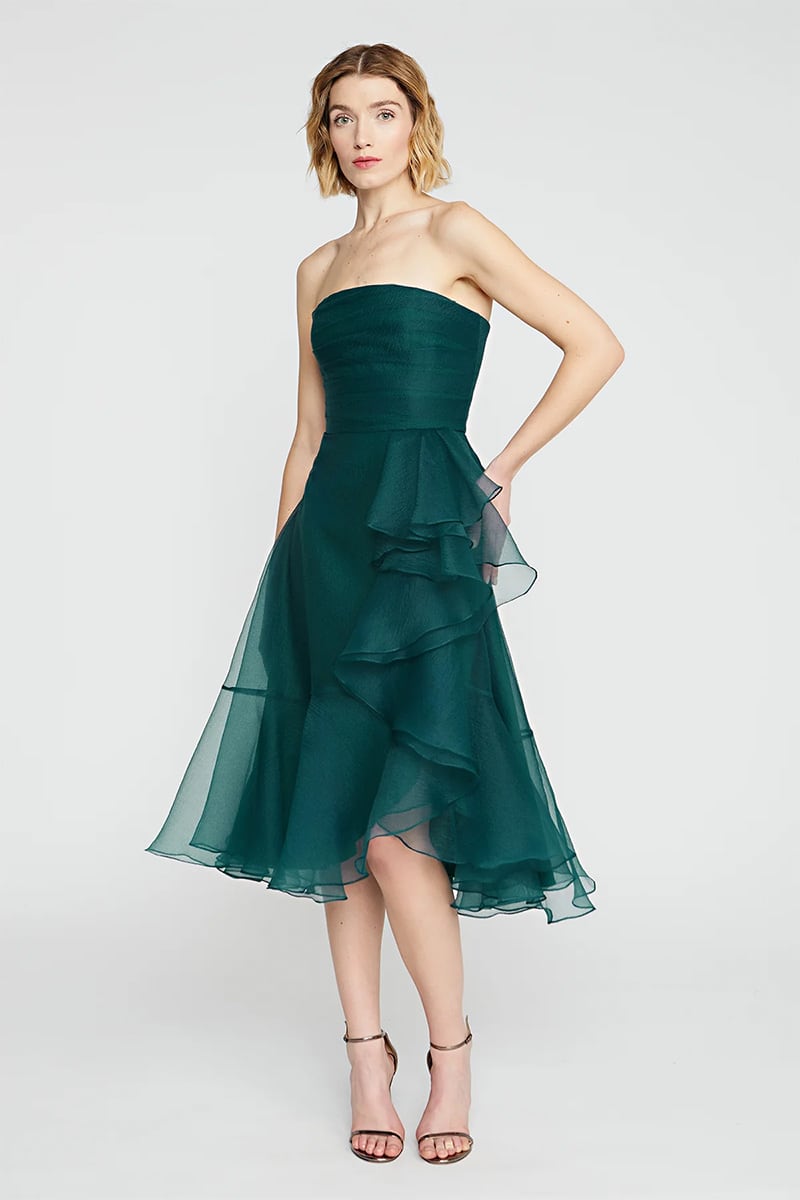 Lavish Elegance Strapless Midi Dress | Jewelclues #color_green