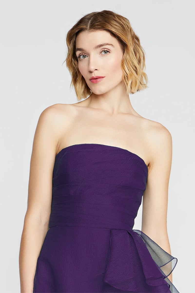 Lavish Elegance Strapless Midi Dress | Jewelclues #color_purple