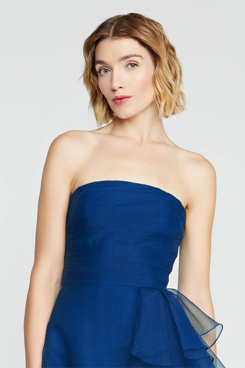 Lavish Elegance Strapless Midi Dress | Jewelclues #color_royal blue