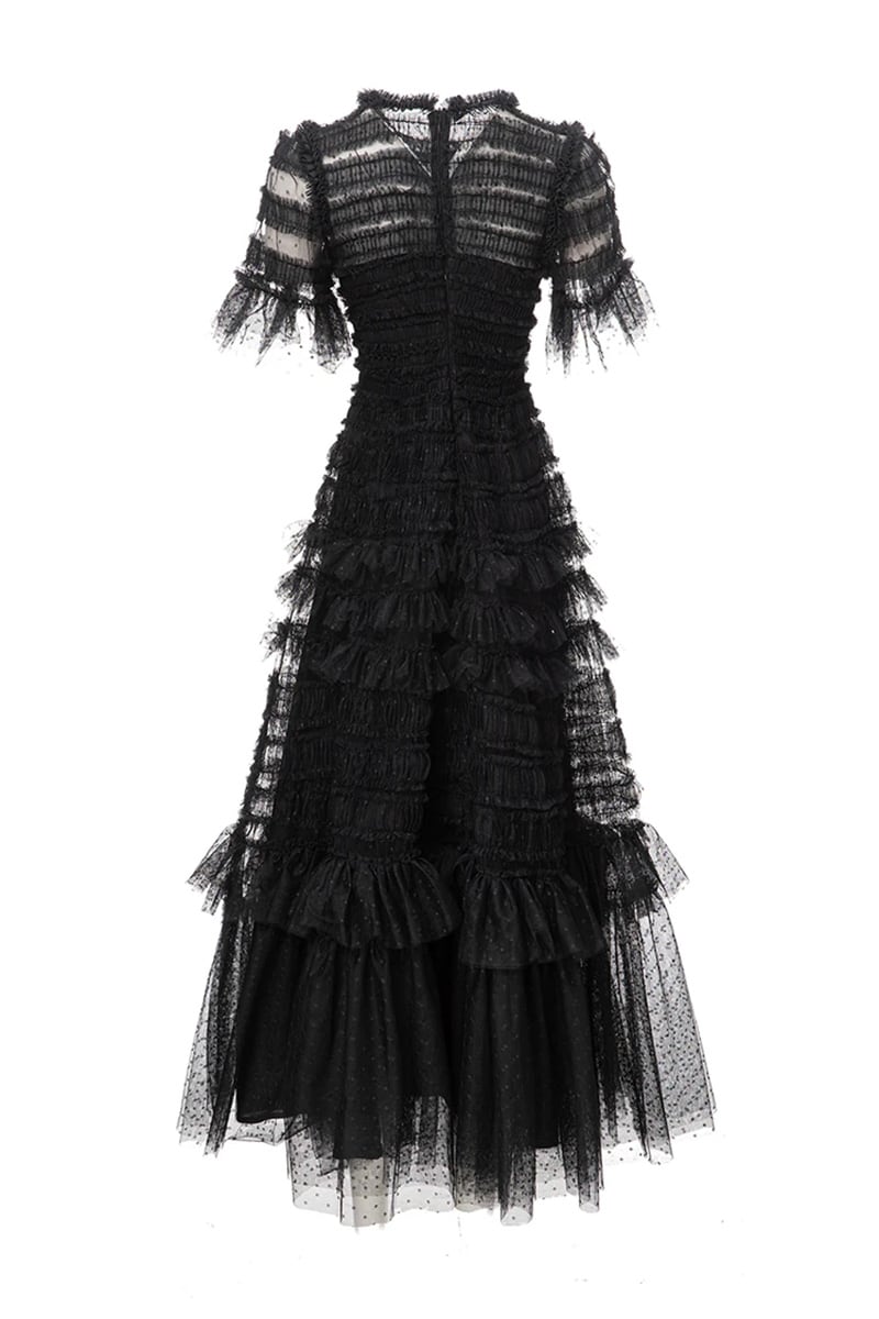 Lavish Magnificence Ruffled Maxi Dress | Jewelclues #color_black