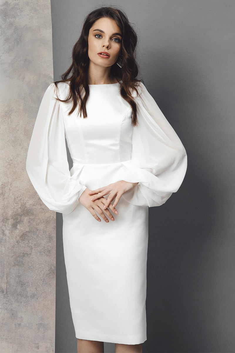 Lillia Long Sleeve Midi Dress | Jewelclues #color_ivory