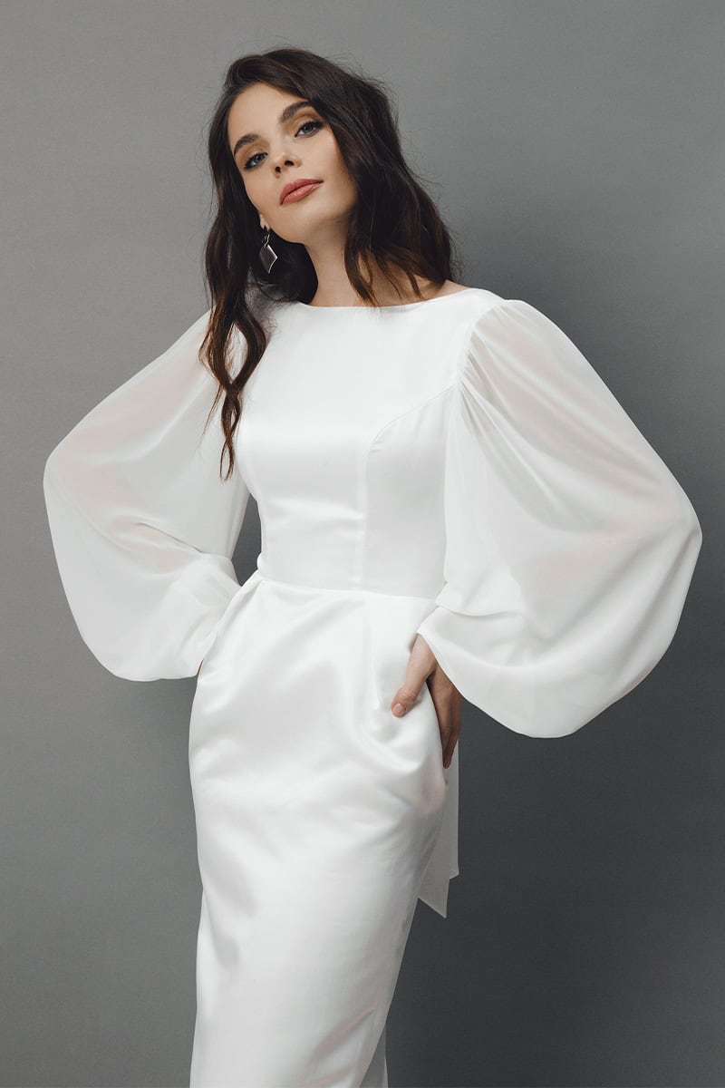 Lillia Long Sleeve Midi Dress | Jewelclues #color_ivory