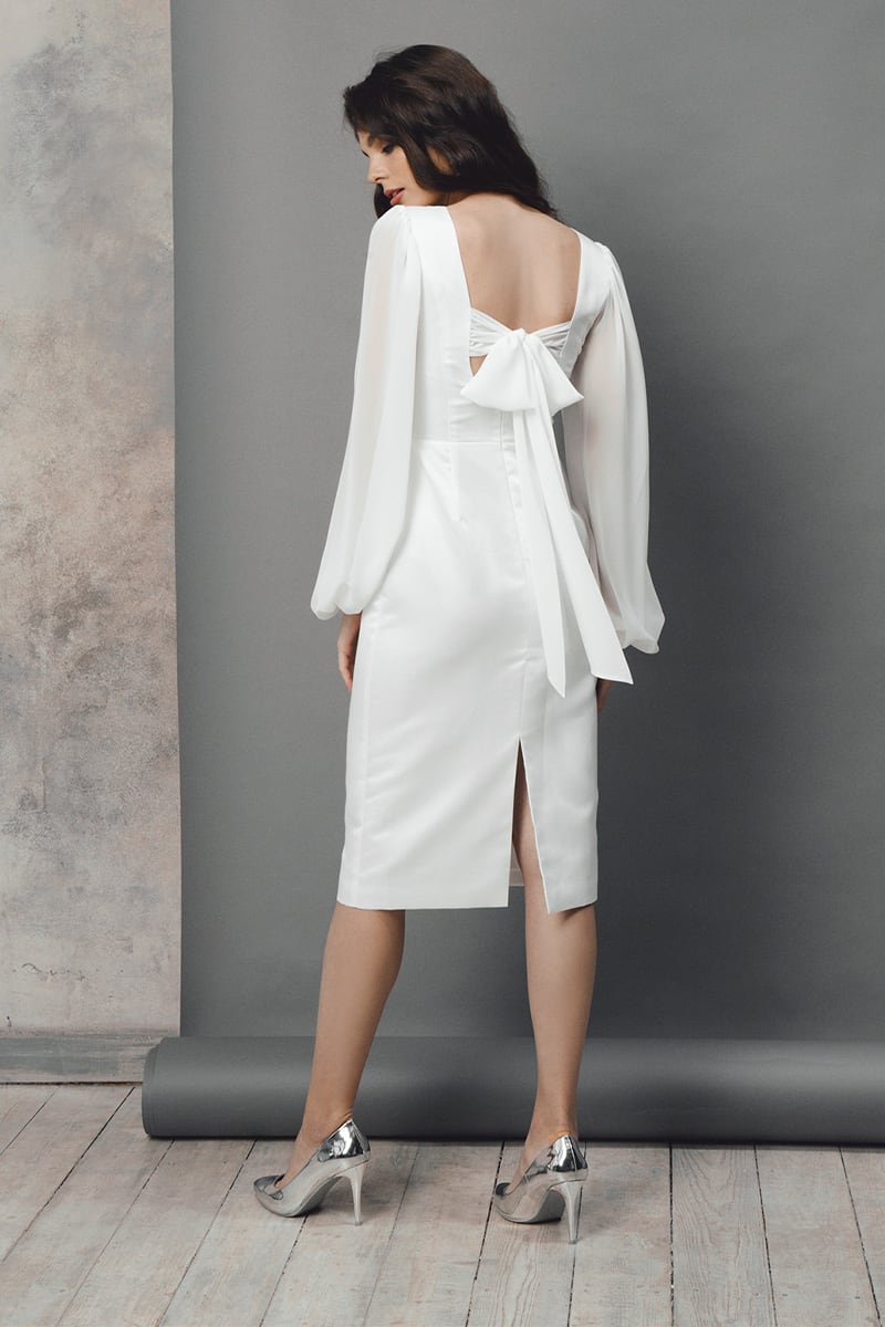 Lillia Long Sleeve Midi Dress | Jewelclues #color_ivory
