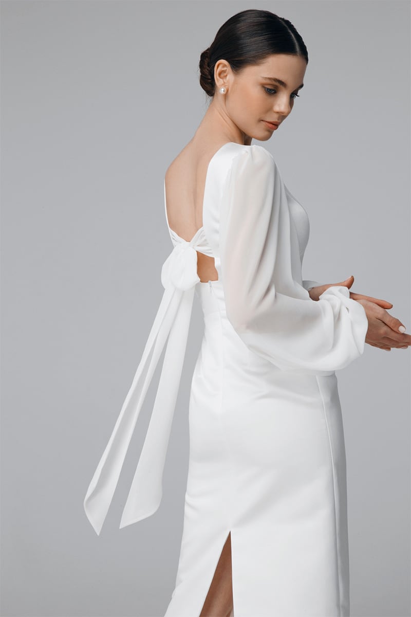 Lillia Long Sleeve Midi Dress | Jewelclues #color_white
