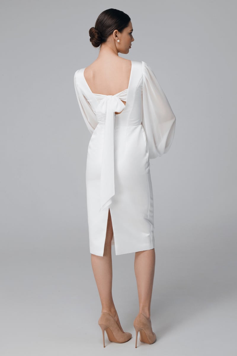 Lillia Long Sleeve Midi Dress | Jewelclues #color_white