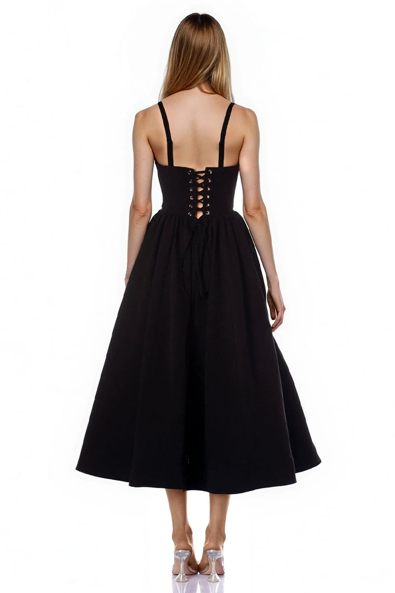 Liora Floral Appliqué Midi Dress | Jewelclues