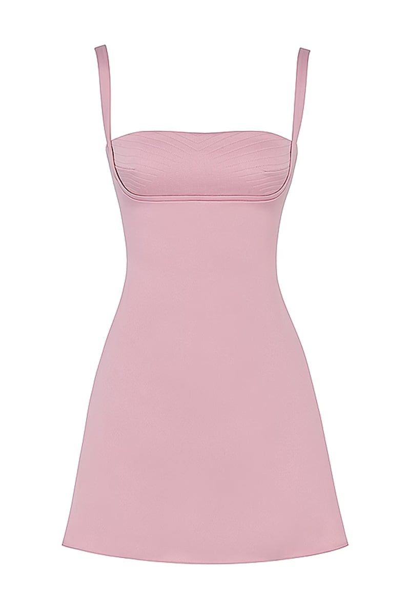 Lottie Satin Mini Dress | Jewelclues #color_pink