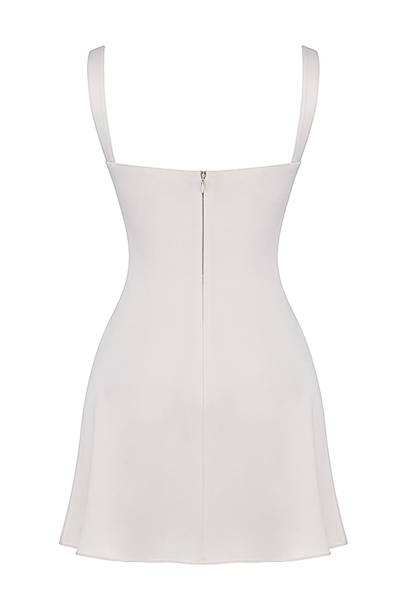 Lottie Satin Mini Dress | Jewelclues #color_white