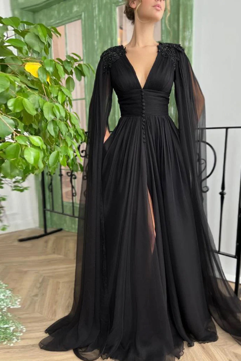 Love Story Midnight Black Gown | Jewelclues