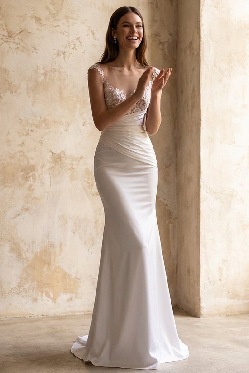 Lovestruck Satin Wedding Dress | Jewelclues 