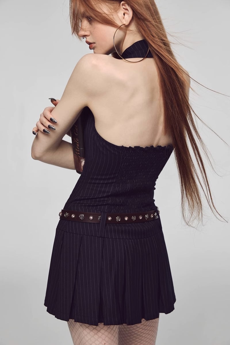 Luisa Striped Backless Mini Dress | Jewelclues
