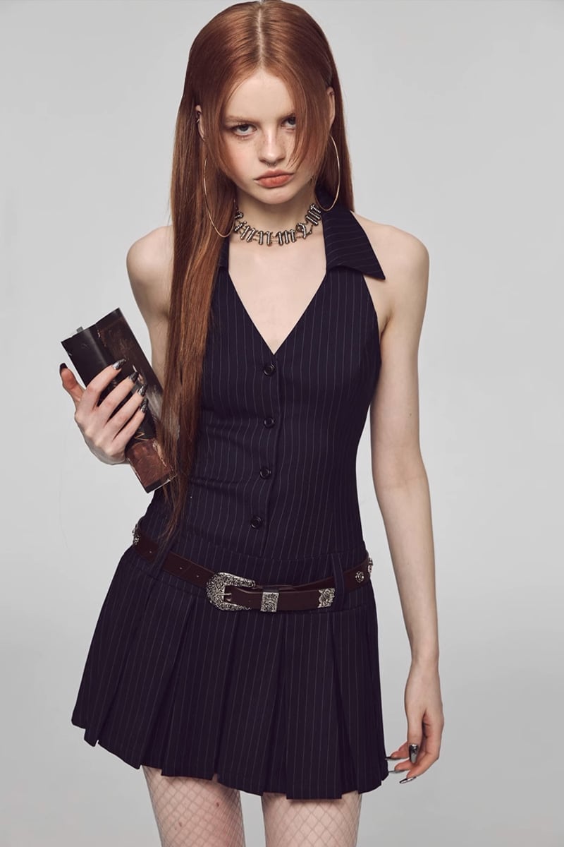 Luisa Striped Backless Mini Dress | Jewelclues