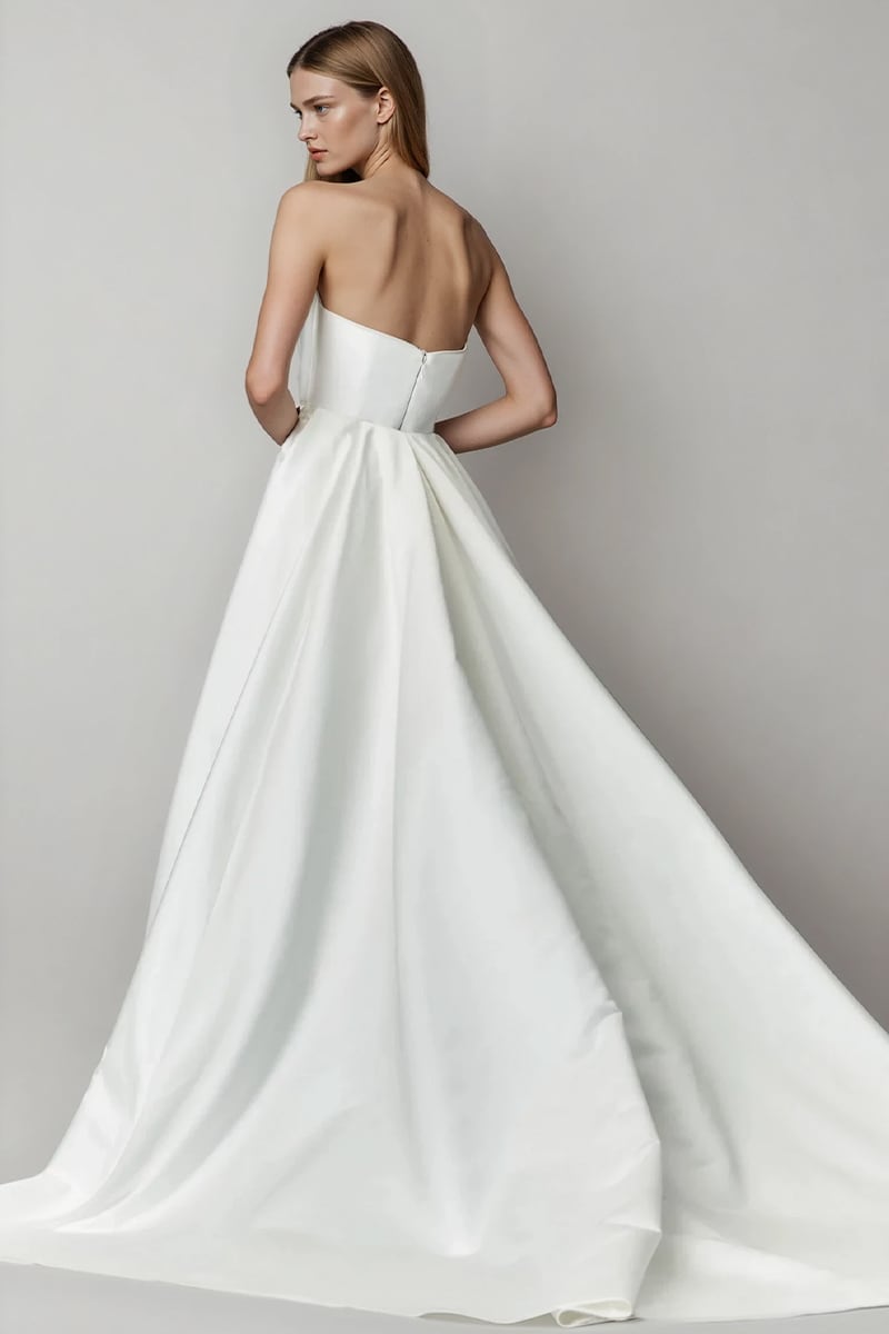 Lumiere Strapless Sweetheart Satin Wedding Gown | Jewelclues