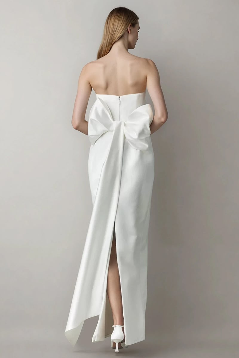 Lumiere Strapless Sweetheart Satin Wedding Gown | Jewelclues