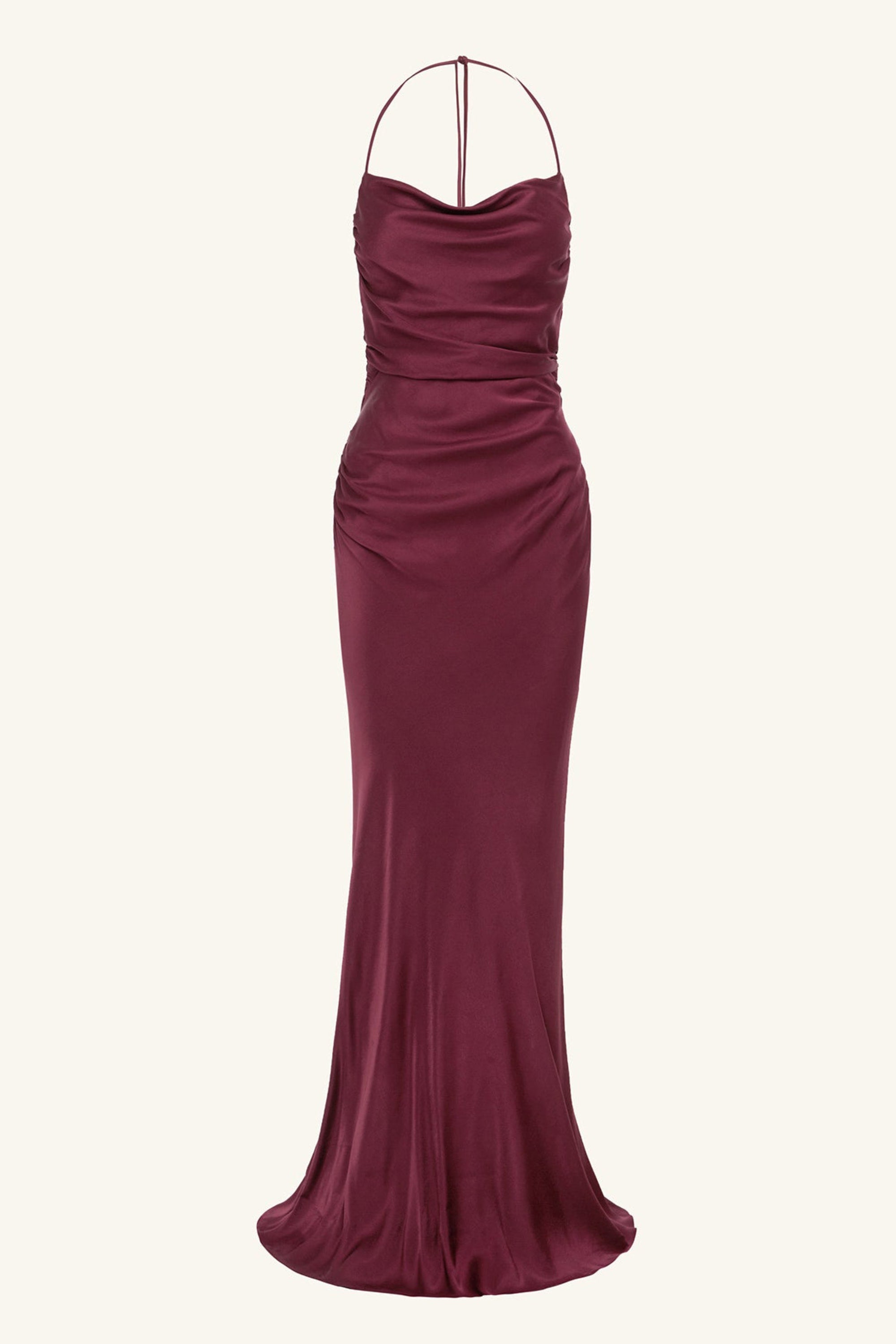 Lusilla Lace-Up Satin Maxi Dress | JewelClues