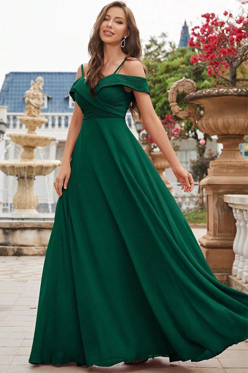 Magical Charm Chiffon Maxi Dress | Jewelclues #color_emerald green