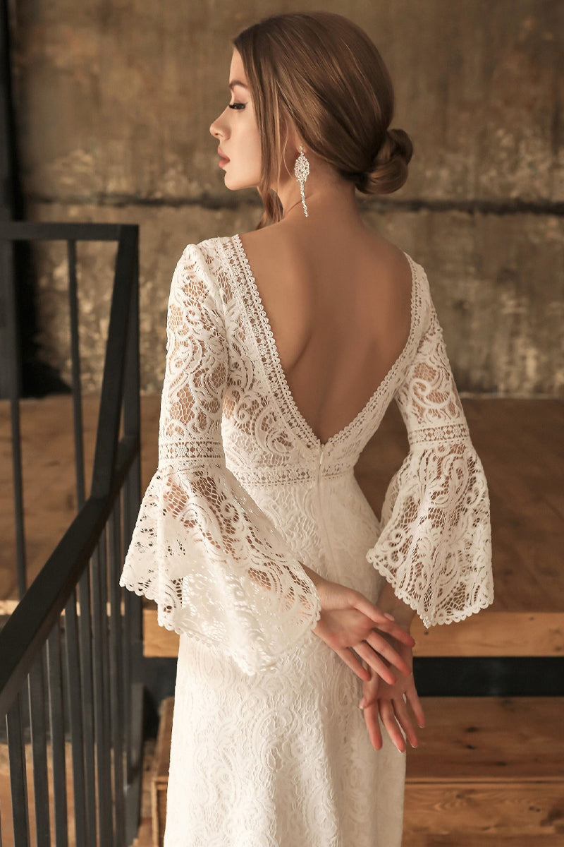 Magical Eternity Lace Mermaid Wedding Dress | Jewelclues | #color_ivory