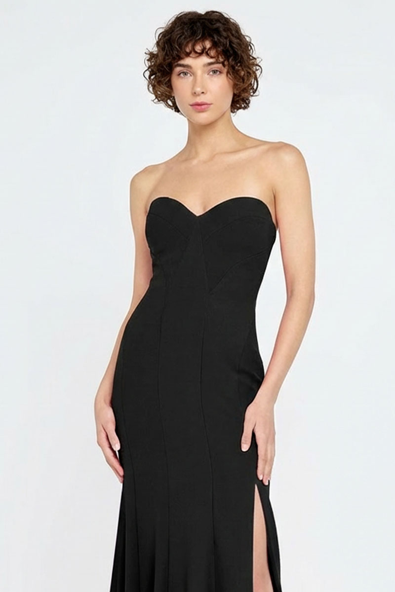  Makayla Strapless Crepe Gown | JewelClues