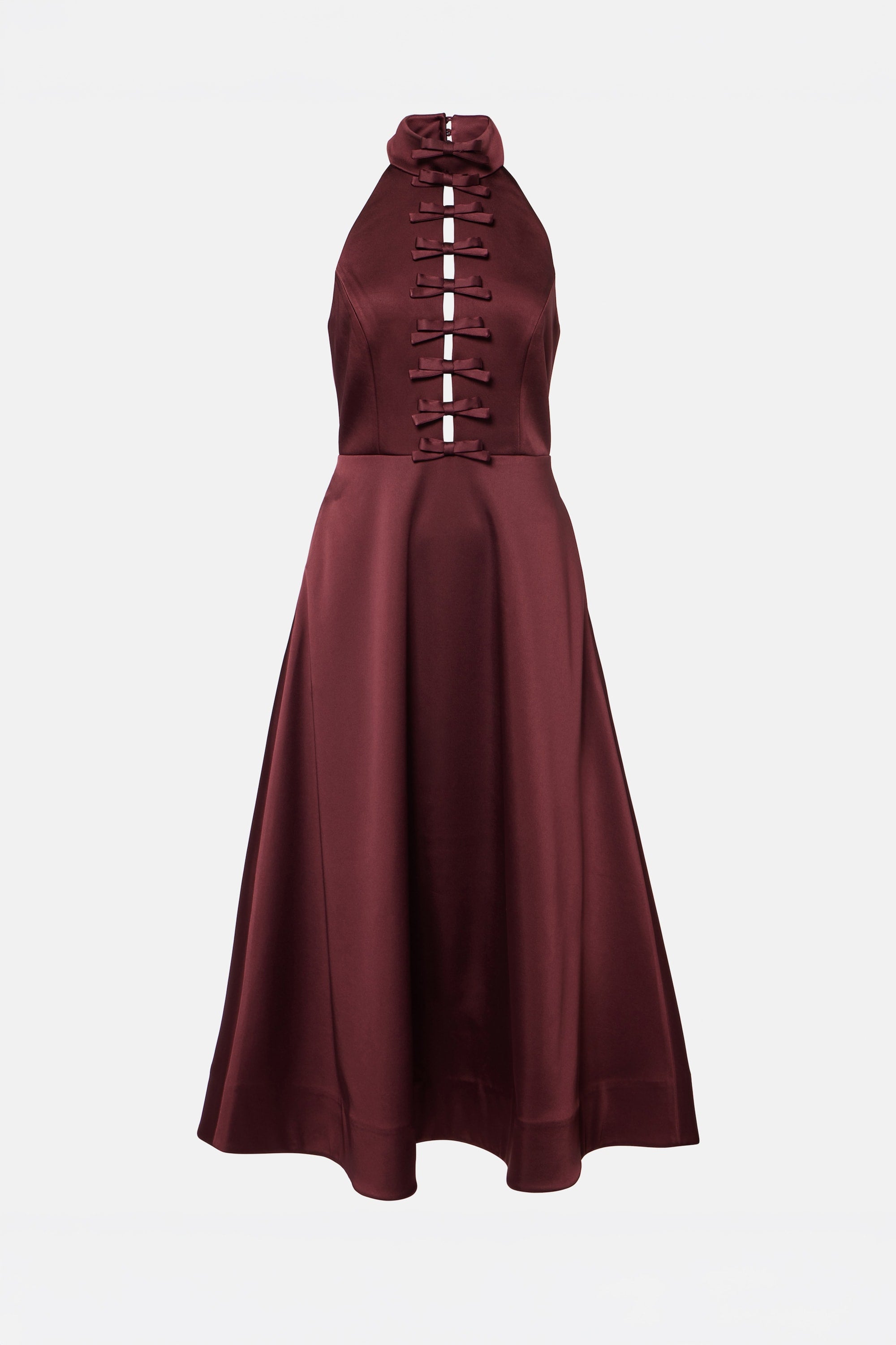 Maribel Bow Satin Midi Dress | JewelClues