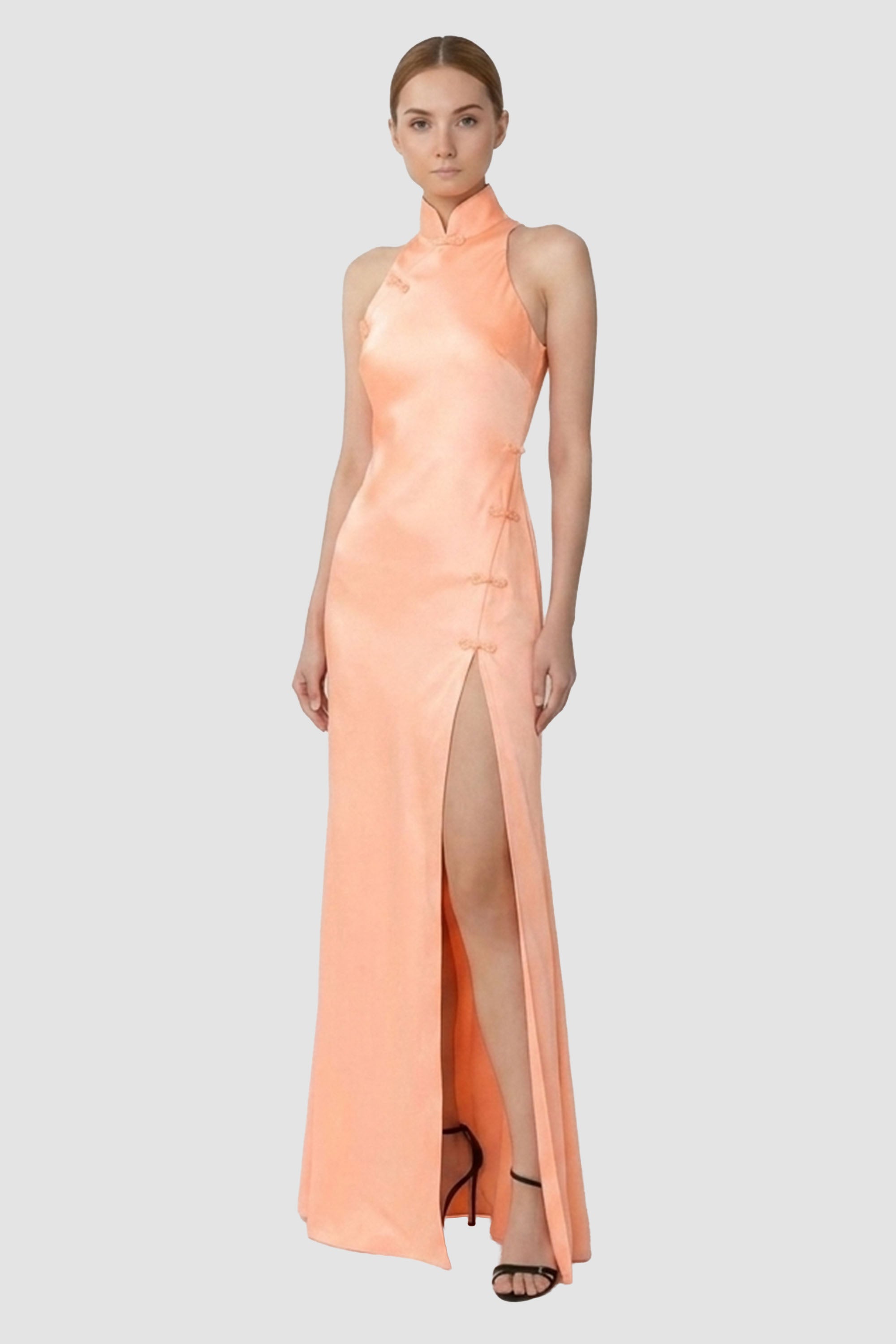 Mei Satin Maxi Dress | JewelClues #color_peach