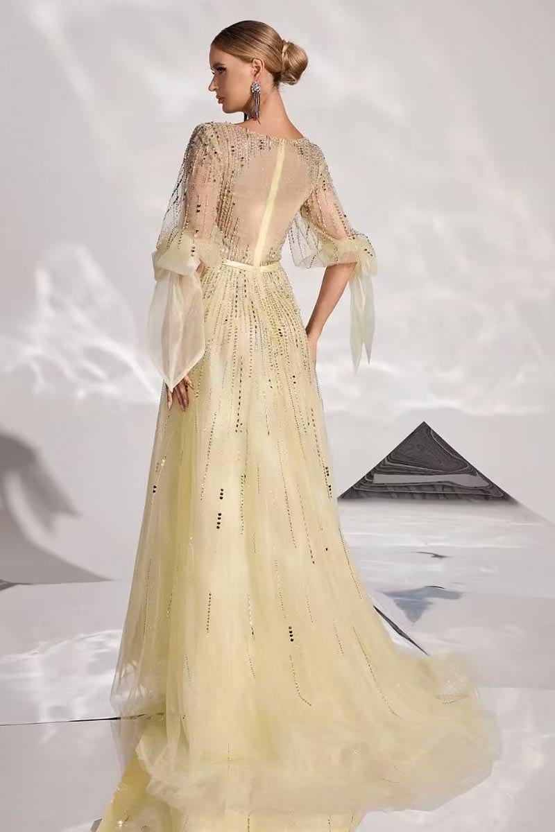 Mesmerizing Allure Beaded Maxi Dress | Jewelclues #color_buttermilk