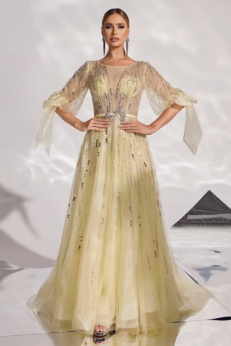 Mesmerizing Allure Beaded Maxi Dress | Jewelclues #color_buttermilk