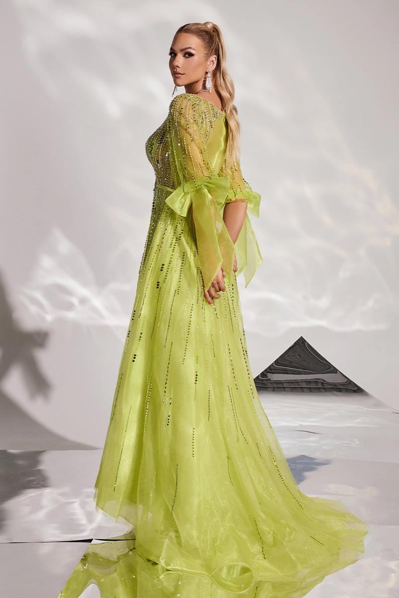 Mesmerizing Allure Beaded Maxi Dress | Jewelclues #color_chartreuse