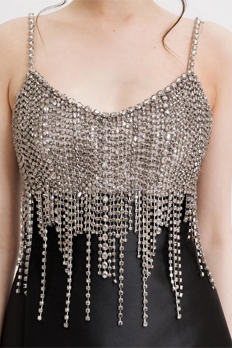 Moonlight Crystal Beaded Maxi Dress | Jewelclues