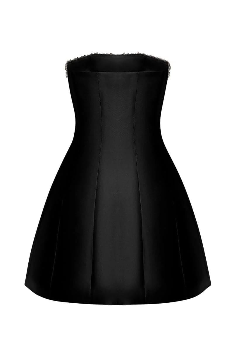 Moonlit Allure Strapless Mini Dress | Jewelclues #color_black