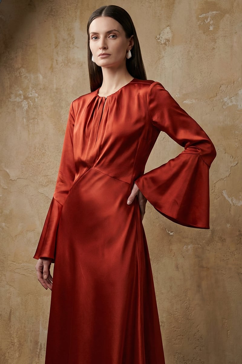 Nellie Satin Midi Dress | JewelClues