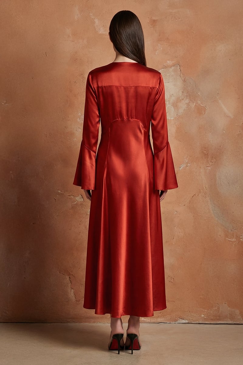 Nellie Satin Midi Dress | JewelClues