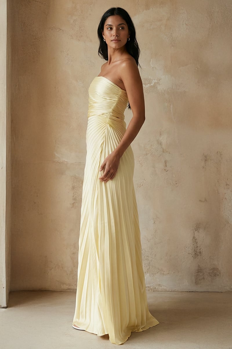 Noemi Strapless Satin Maxi Dress | JewelClues #color_cream