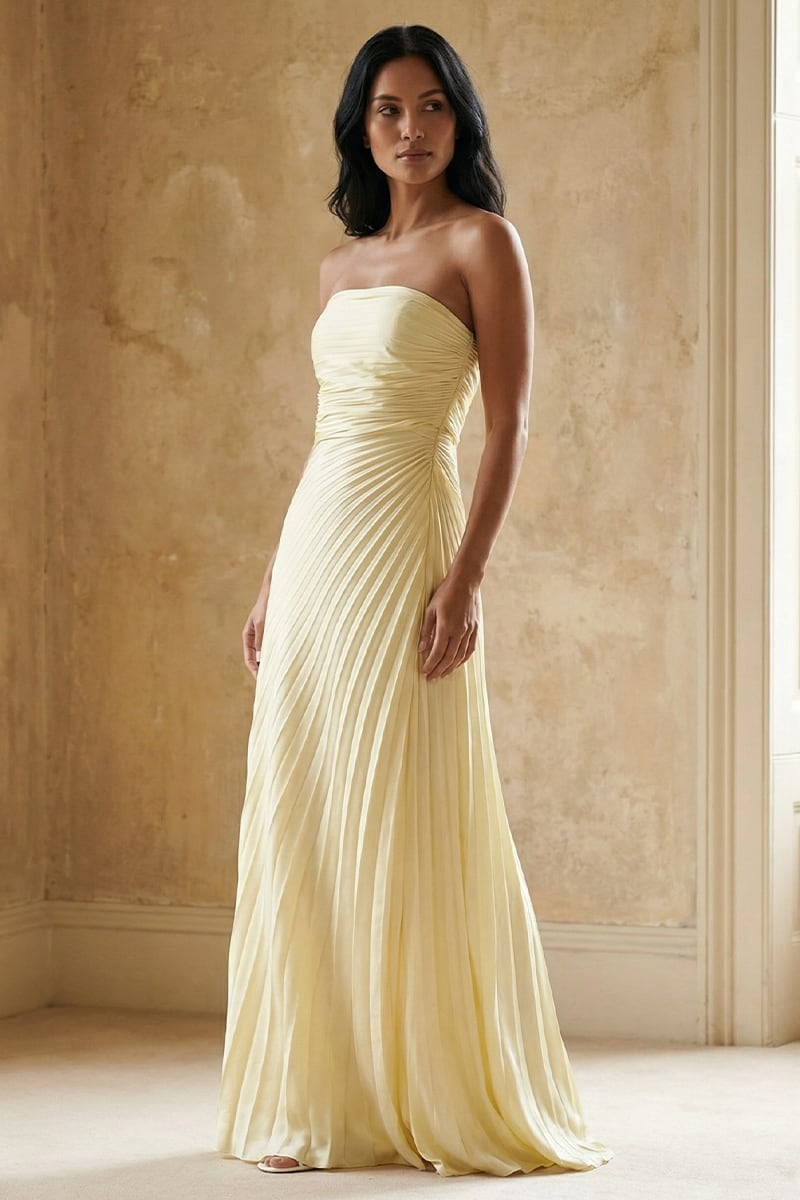 Noemi Strapless Satin Maxi Dress | JewelClues #color_cream