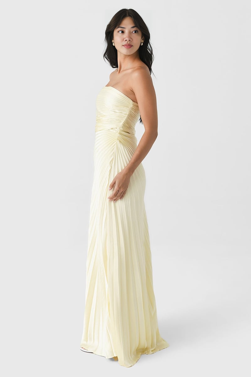 Noemi Strapless Satin Maxi Dress | JewelClues #color_cream